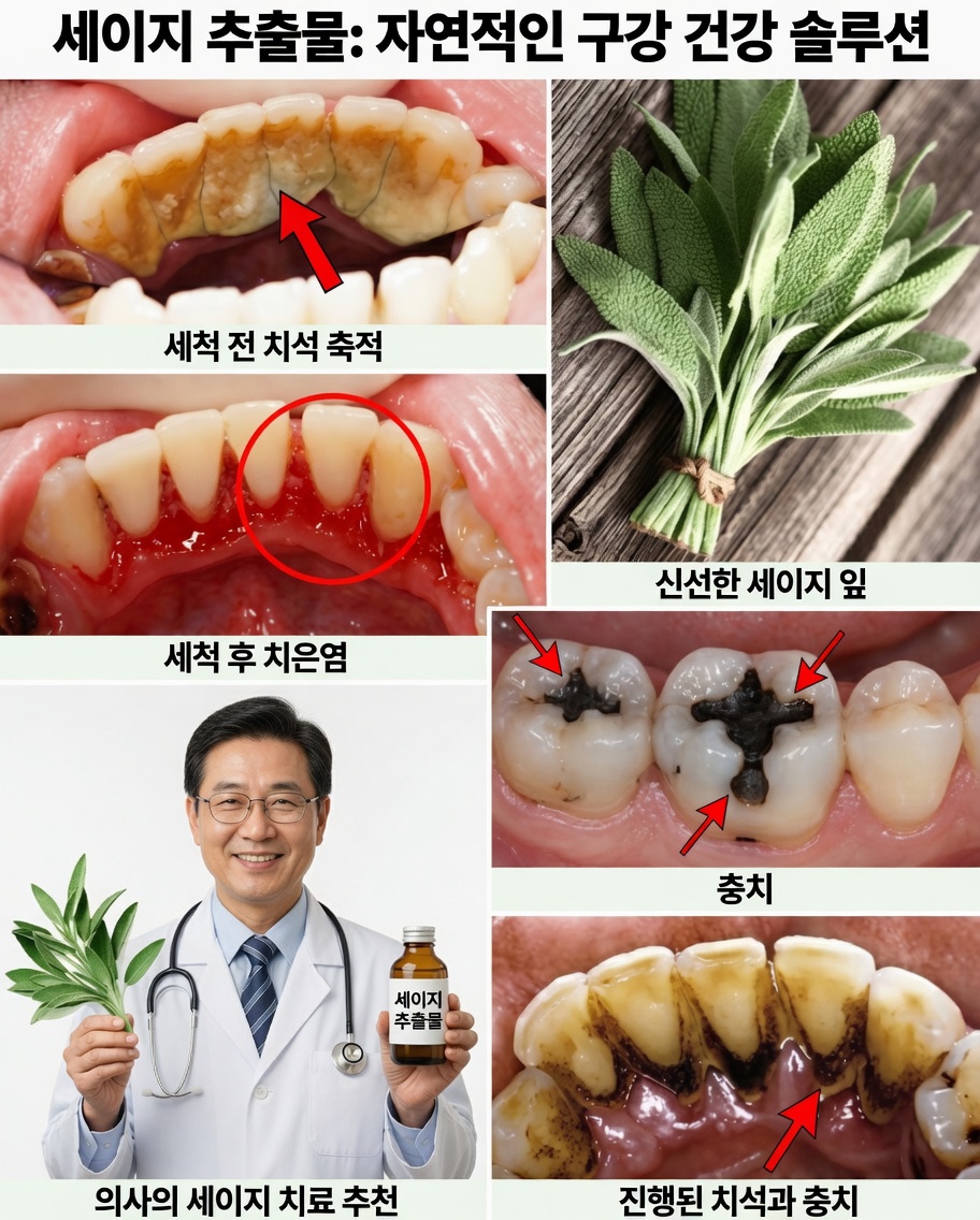 세이지 잎으로 치석을 제거하고 치아를 자연스럽게 미백하세요