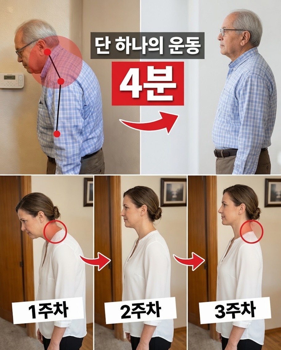60세 이후 단 4분 만에 거북목 자세를 교정하는 방법 – 일본 최고령 의사가 추천하는 부드러운 루틴