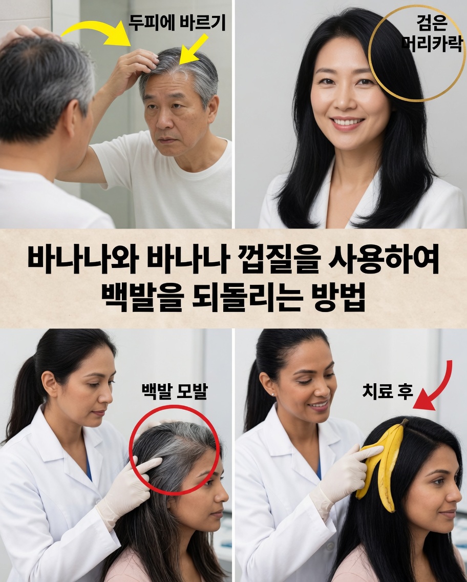 흰머리가 자연스럽게 다시 검은색으로? 새치 되돌리기와 모발 성장 촉진을 위한 바나나 껍질의 진실