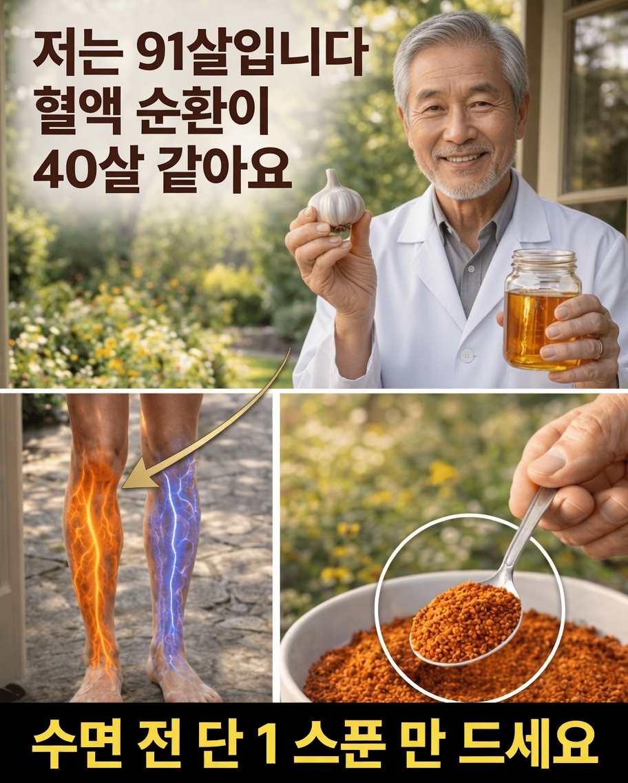많은 노인들이 다리와 발의 혈액순환을 돕기 위해 अपन고 있는 간단한 야간 습관