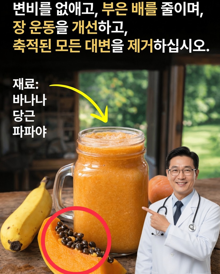 소화와 장 운동 개선을 위한 간단한 바나나·당근·파파야 스무디 만드는 법