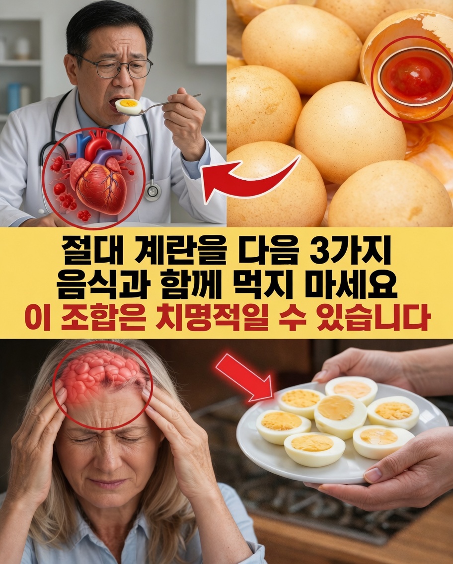 노인: 달걀을 이 3가지 음식과 함께 먹지 마세요 – 60세 이후 꼭 알아야 할 놀라운 영향