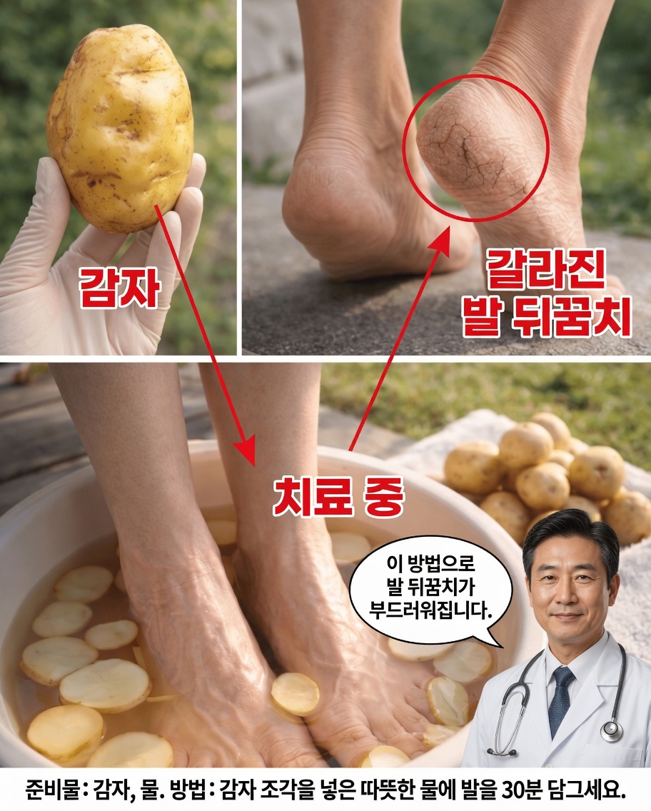 감자가 건조하고 갈라진 발꿈치를 부드럽게 하는 데 도움이 될까요? 꼭 시험해볼 만한 놀라운 홈메이드 비법