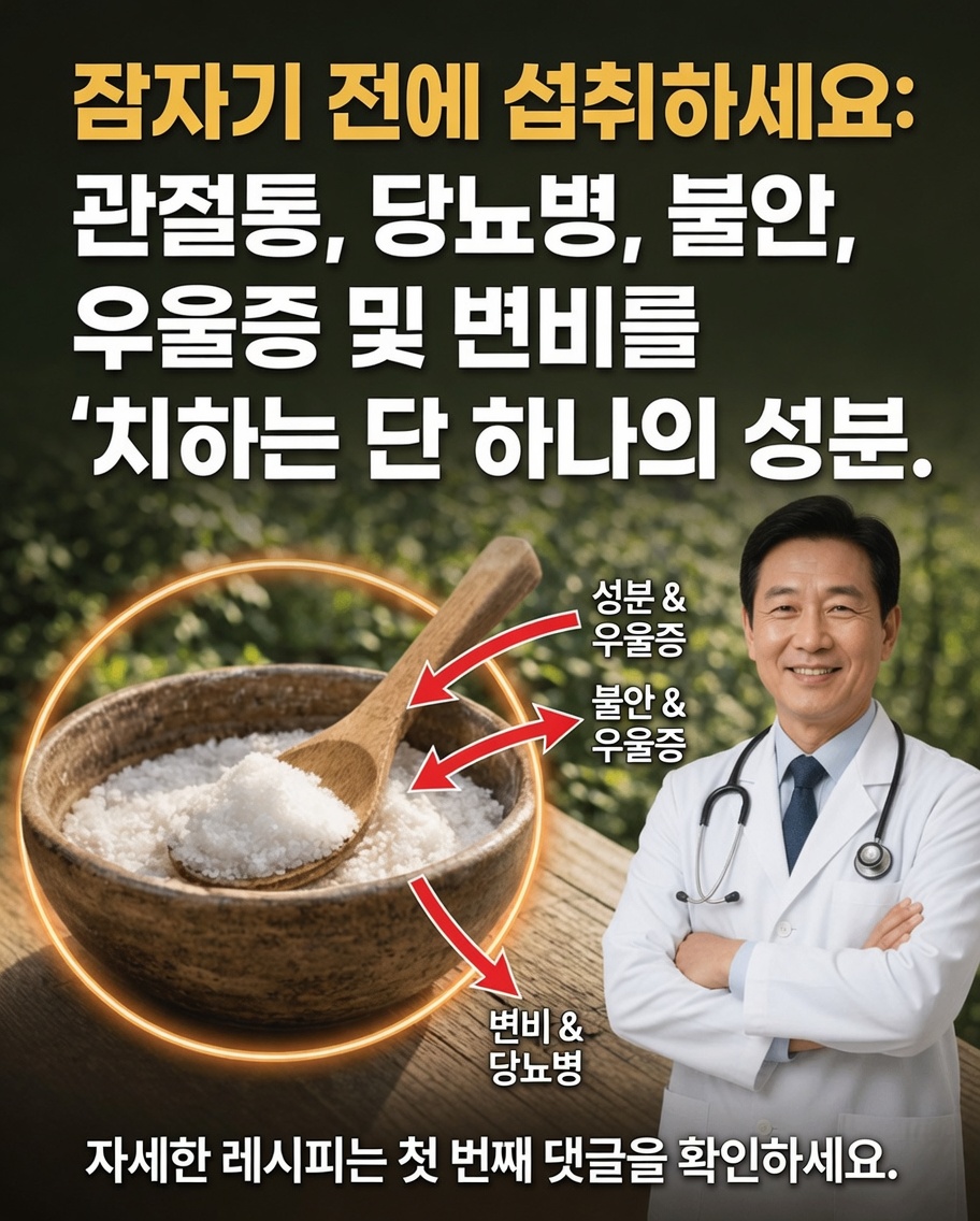 밤에 천연 성분 하나로 하는 간단한 습관이 관절, 혈당, 기분, 소화에 도움이 될 수 있을까?
