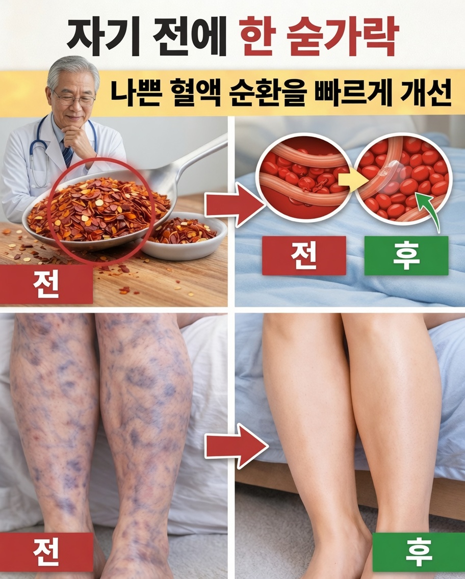 다리가 더 가볍게 느껴지는 아침을 위해: 혈액순환을 돕는 데 도움 될 수 있는 6가지 야간 음식(+ 3박 간단 테스트)