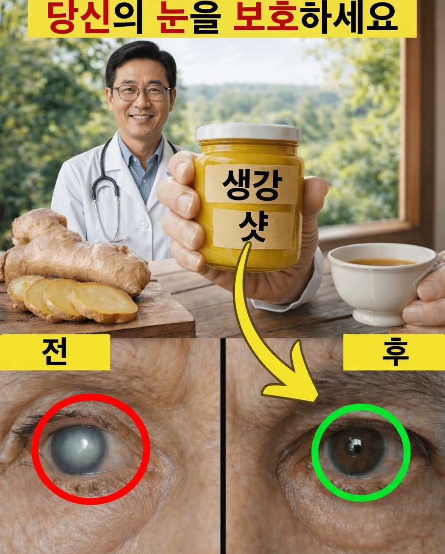 50세 이후 눈 건강을 돕는 간단한 천연 사과·생강 음료