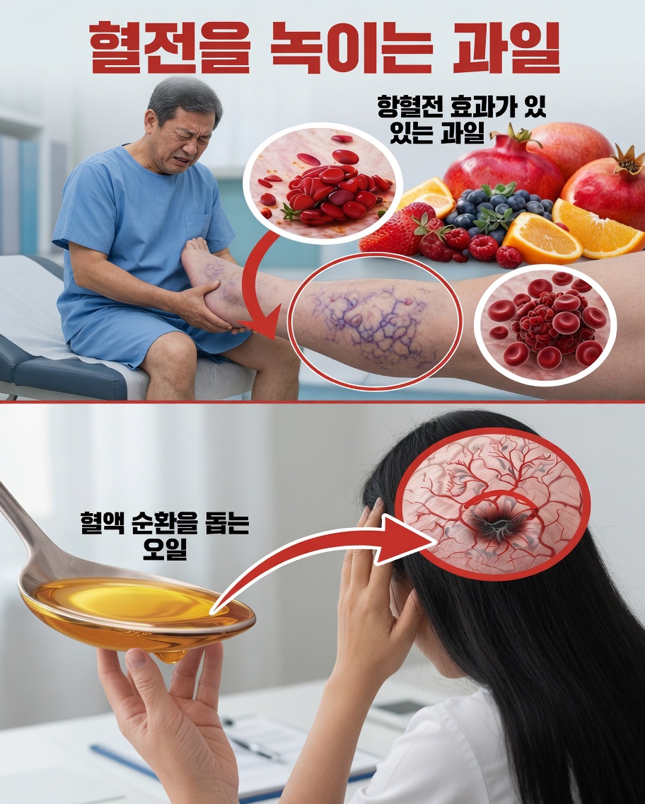 혈전을 자연적으로 녹이고 혈액순환을 개선하는 데 도움이 되는 과일 8가지
