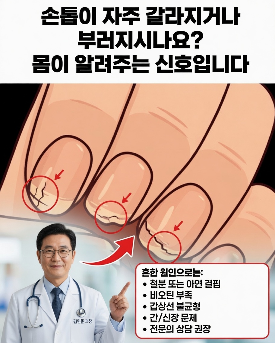 손톱이 항상 갈라지거나 부러지나요? 몸이 경고 신호를 보내고 있을지도 몰라요