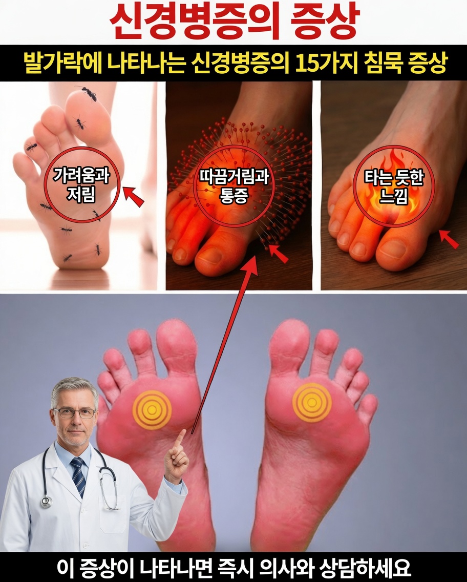발가락에서 시작되는 조용한 신경병증 증상 15가지: 이런 초기 경고 신호를 놓치고 있나요?
