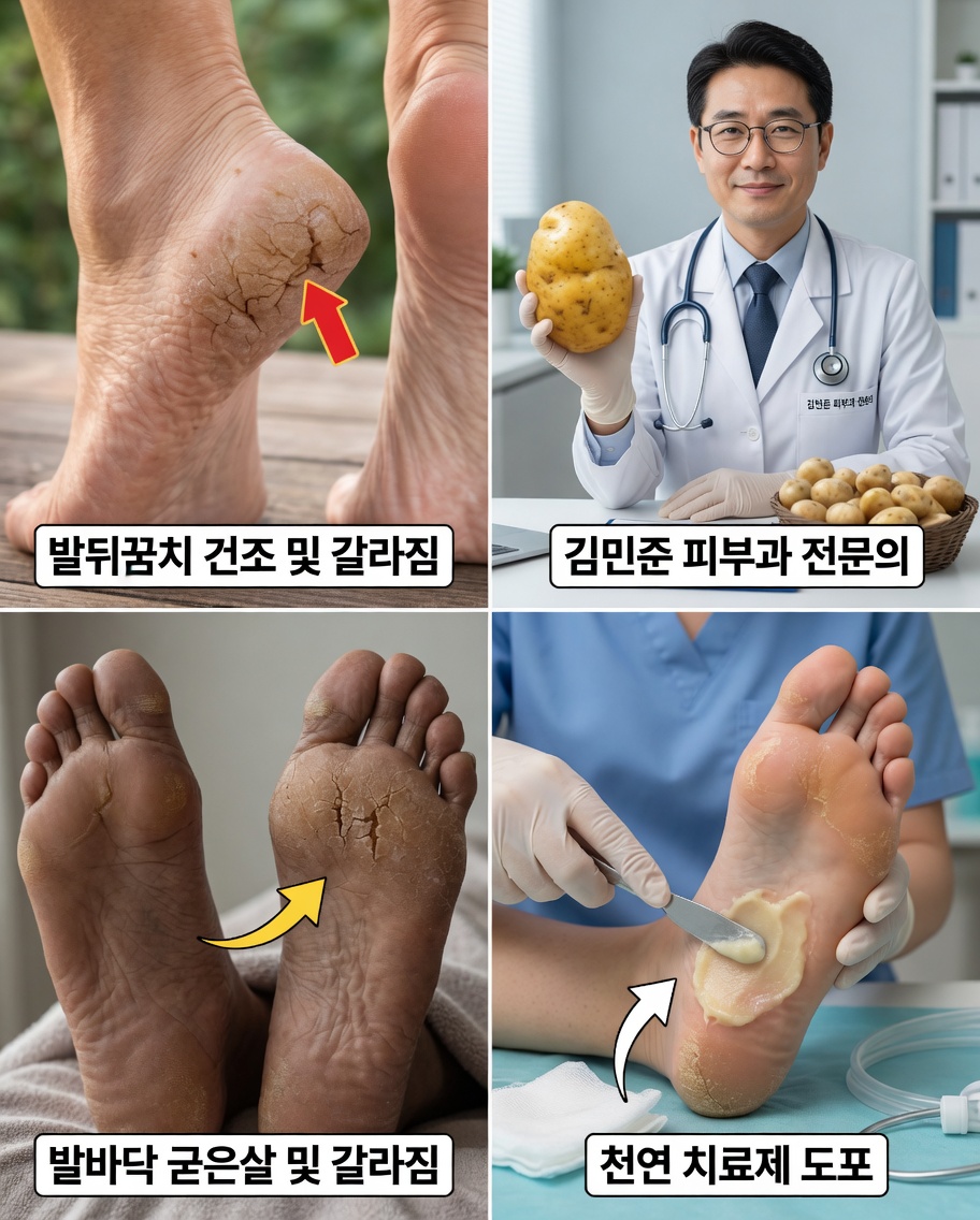 단순한 감자 하나로 건조하고 갈라진 발뒤꿈치를 부드럽게 할 수 있을까? 꼭 한번 시도해볼 만한 놀라운 주방 비법