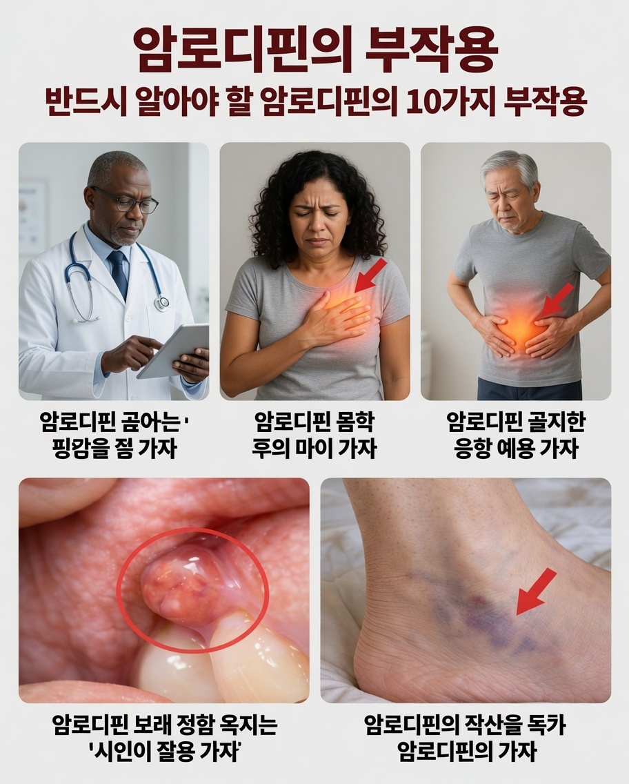 의사가 언급하지 않을 수도 있는 암로디핀의 숨겨진 부작용 10가지