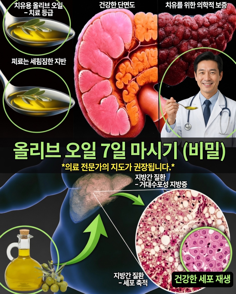 올리브 오일을 7일 동안 매일 마시면 몸에 어떤 변화가 생길까?