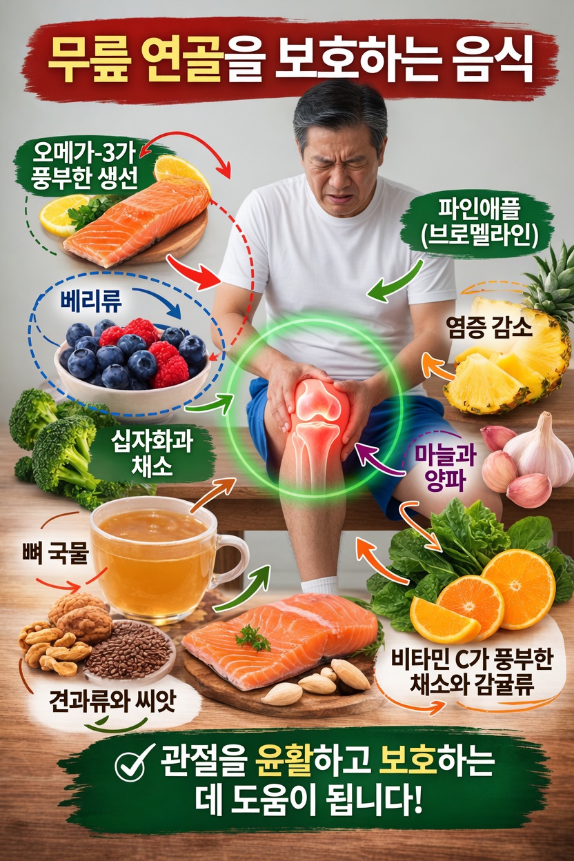 무릎 연골 건강을 지원하는 자연 식품: 관절을 똑똑하게 보호하세요