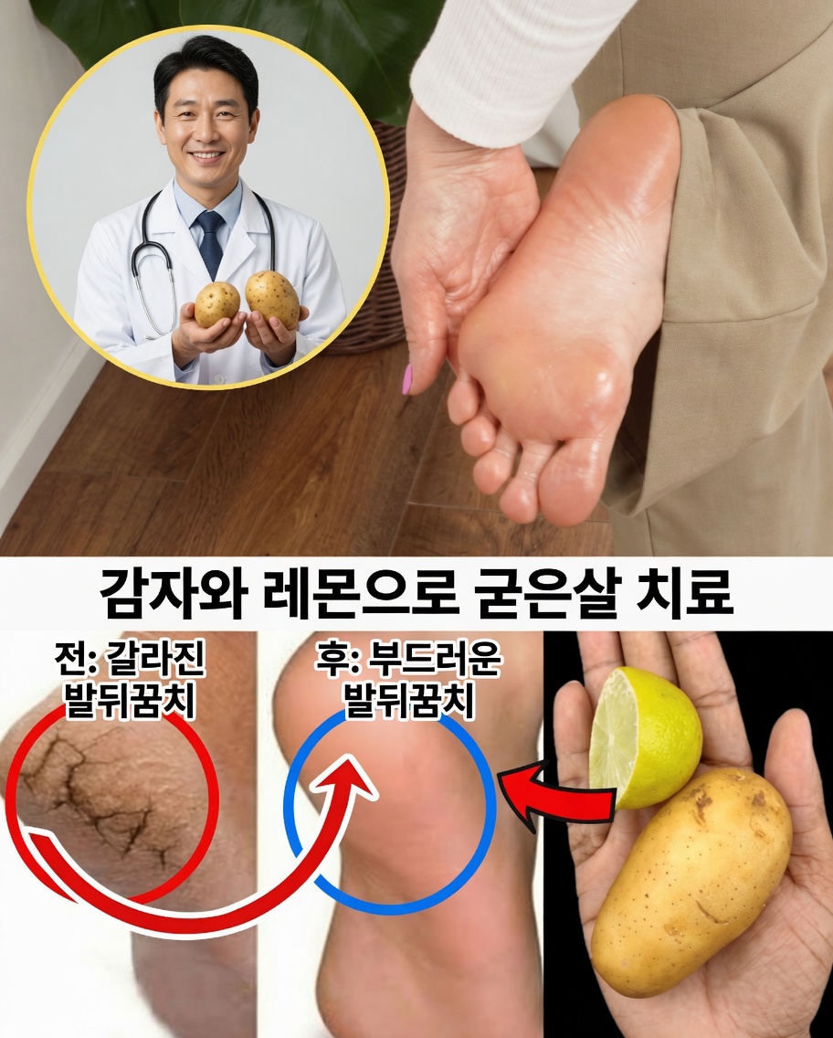 비밀 공개: 갈라진 발뒤꿈치를 부드럽고 실크처럼 매끈한 피부로 바꿔줄 수 있는 감자 비법