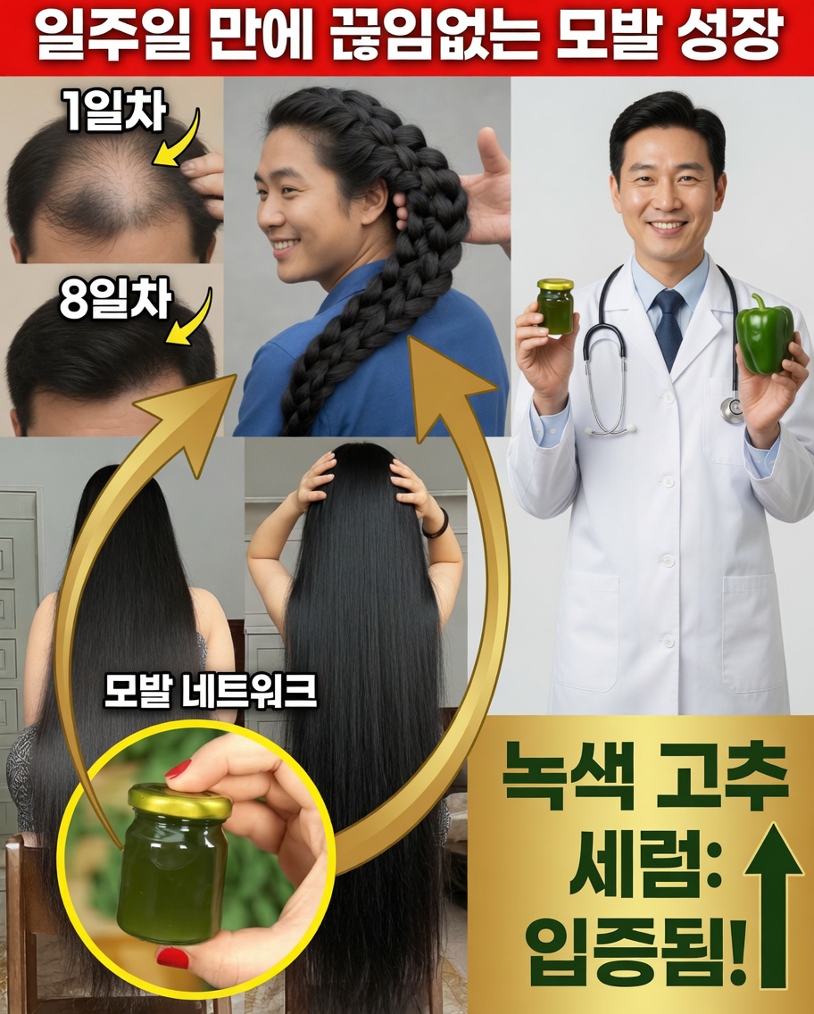 풋고추의 비밀: 더 빠르고 풍성한 모발 성장을 깨우세요