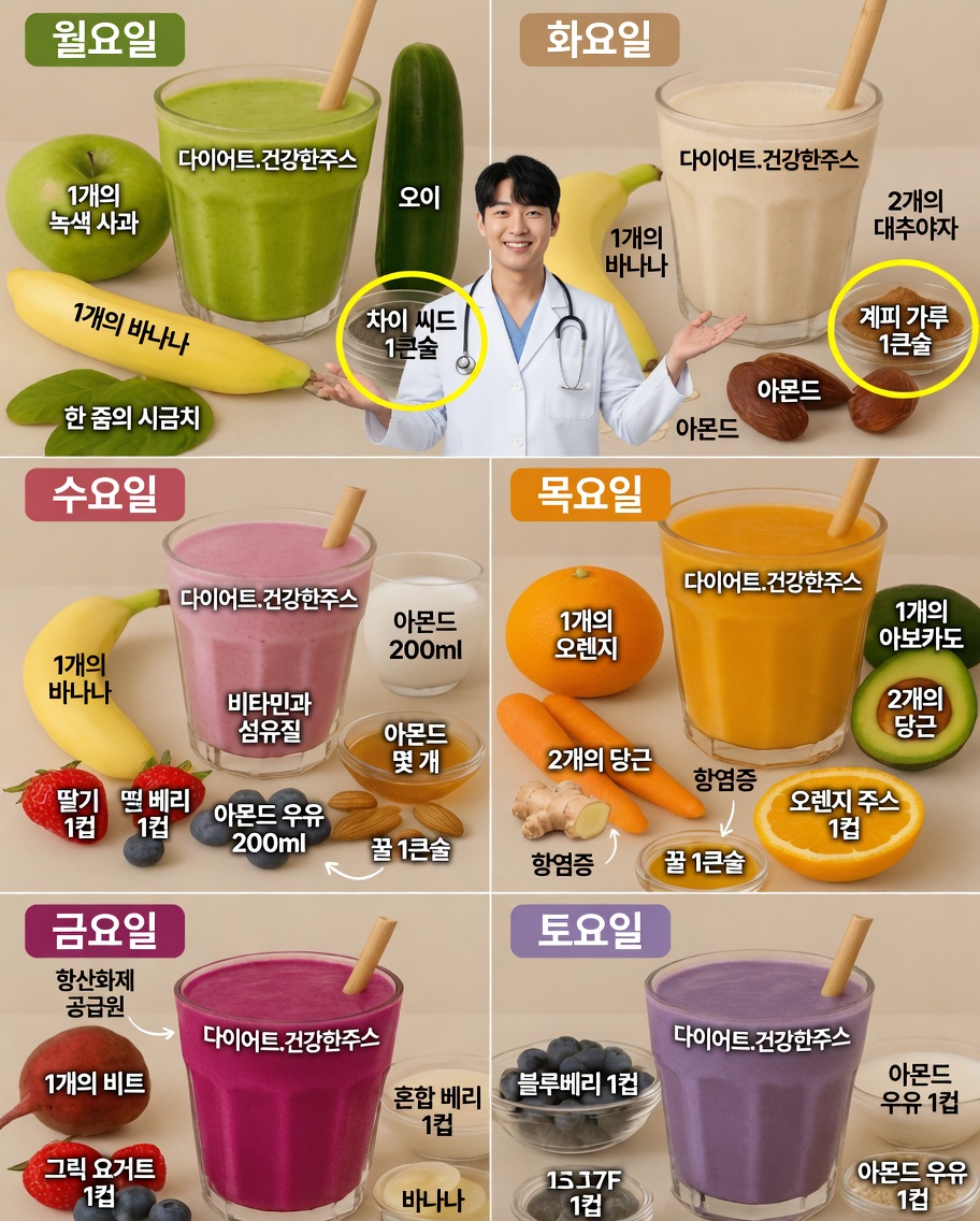 Desafio de Smoothies por 6일: 건강을 위한 상쾌한 활력 충전