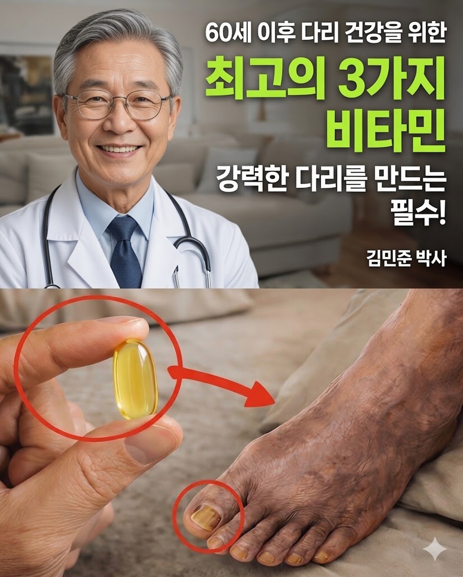 잠들기 전에 섭취하면 다리를 강화하고 60세 이후 근육 기능을 개선할 수 있는 비타민 3가지