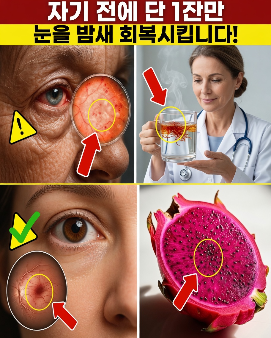 잠자는 동안 눈 회복을 돕고 더 맑은 시야를 지원하는 천연 취침 전 엘릭서를 마셔보세요