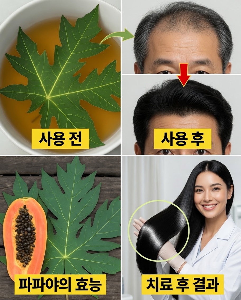 파파야 잎: 하룻밤 사이에 머리카락을 더 어둡고 길게 만드는 자연 비법