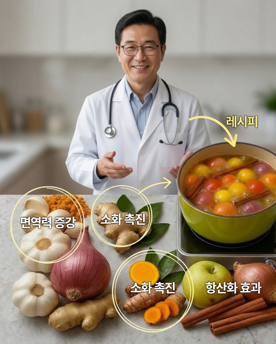 아침과 밤 차: 마늘, 생강 및 기타 강력한 재료로 만든 천연 우려내기