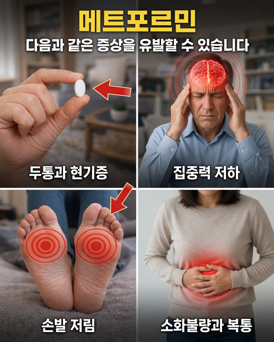 장기 복용자들이 좀처럼 예상하지 못하는 메트포르민의 부작용 10가지