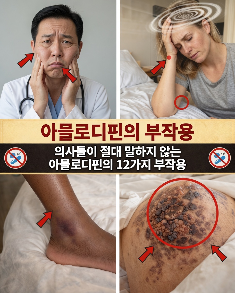 당신이 꼭 알아야 할 잘 알려지지 않은 암로디핀의 부작용 12가지
