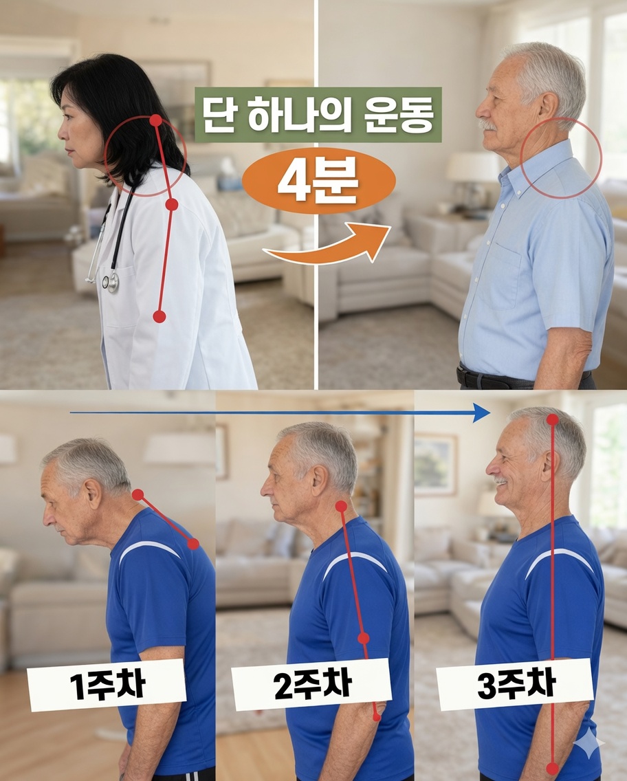 60세 이후 전방머리자세를 부드럽게 개선하는 방법 – 하루 4분 간단 루틴