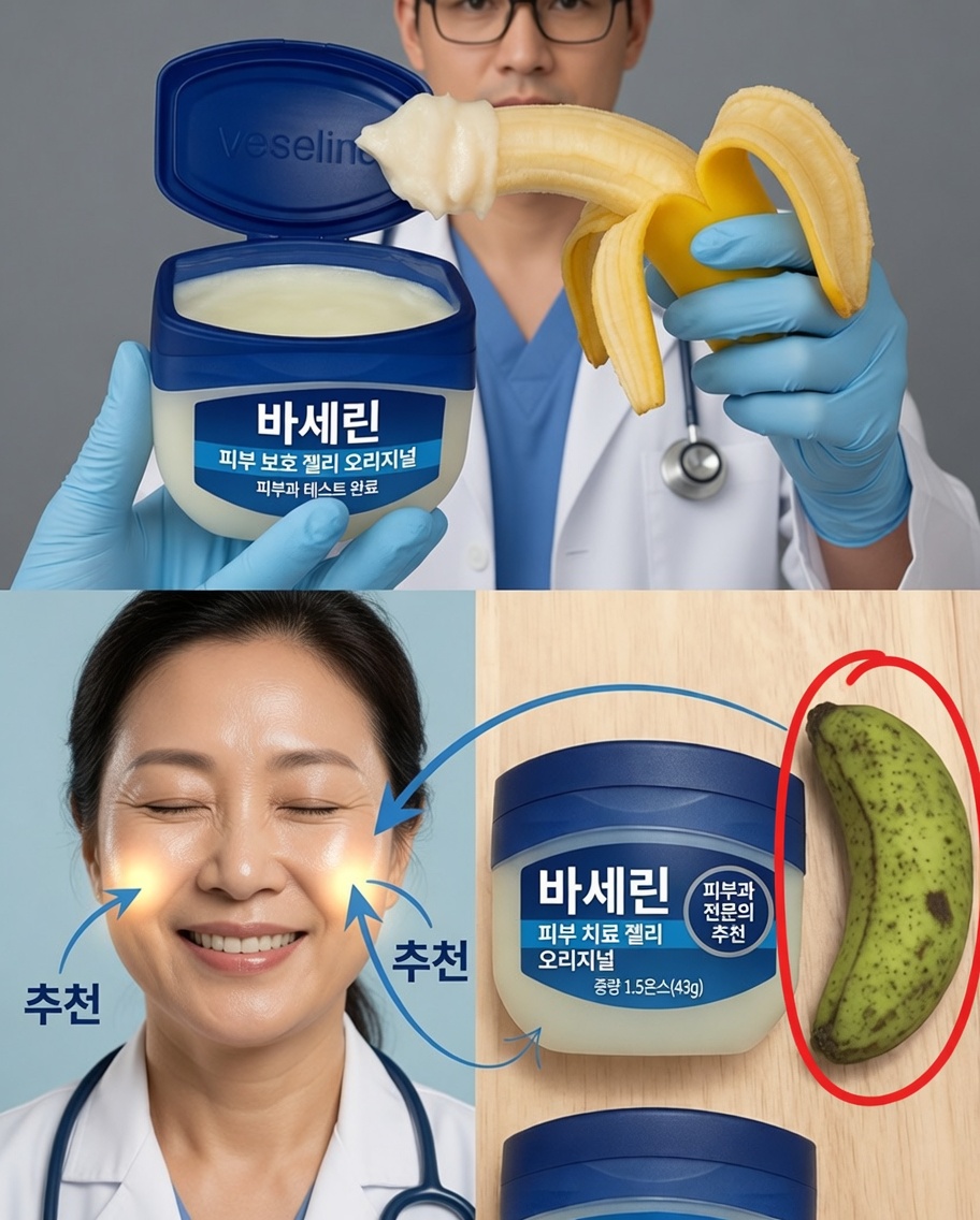 바셀린과 바나나가 피부를 변화시키는 놀라운 8가지 방법